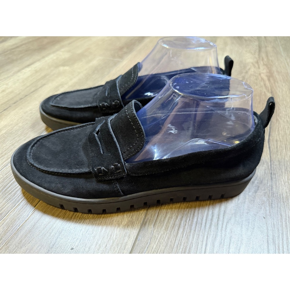 Vionic Uptown Black Suede Penny Loafers Womens 9.5 Orthopedic Comfort Shoes